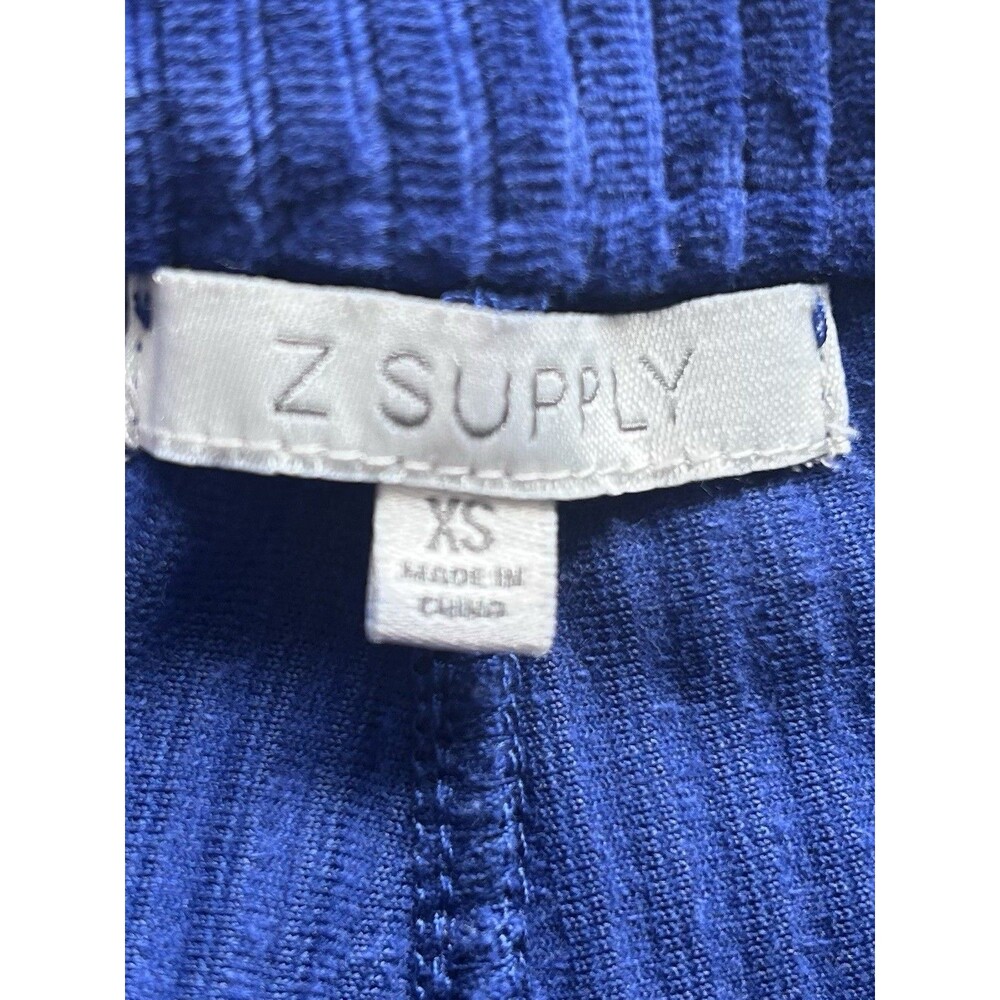 Z Supply Royal Blue Corduroy Wide Leg Pants XS High Rise Cobalt Ribbed Stretch - Picture 7 of 9